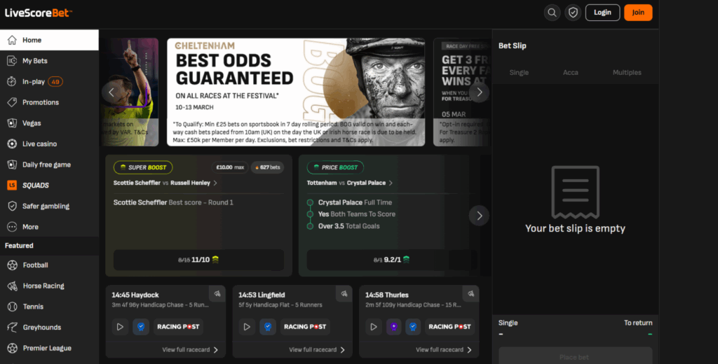 LiveScore Bet Homepage