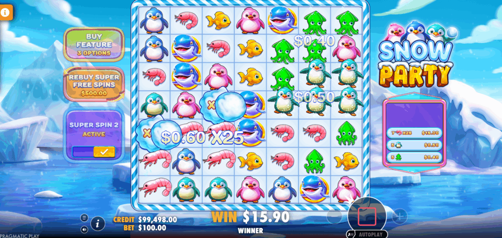 Snow Party Wild Respin Feature