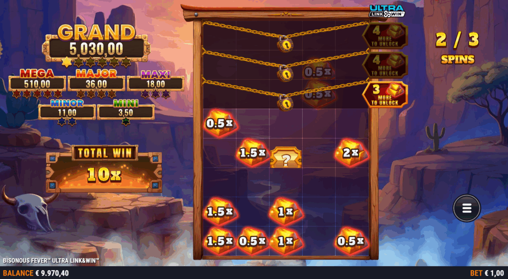 Bisonous Fever Ultra Link & Win Multi Quake Bonus