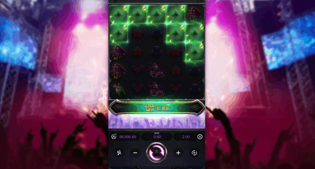 Paytable Symbols Award Payouts When 5 or More Land Horizontally or Vertically Adjacent on the Reels