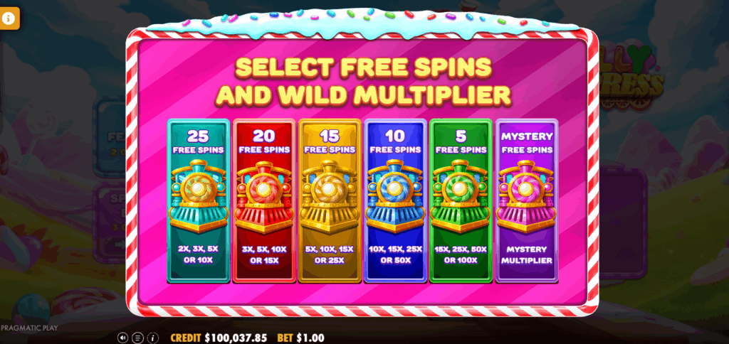 Players Can Choose Between 6 Free Spins Options With Varying Volatility