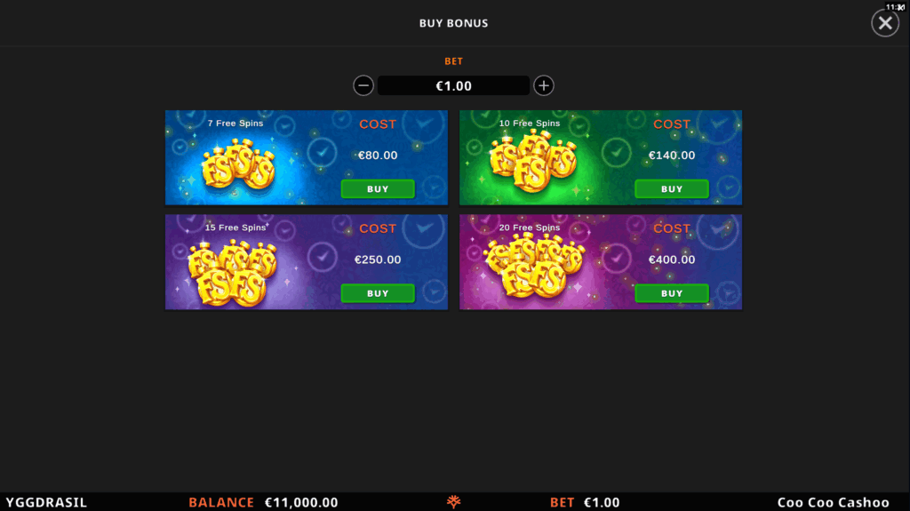 Coo Coo Cashoo Lightning Lines Bonus Buy