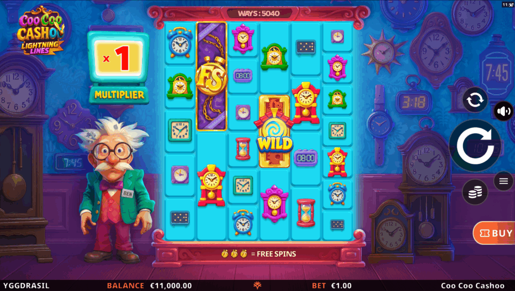 Coo Coo Cashoo Lightning Lines Base Game & Features