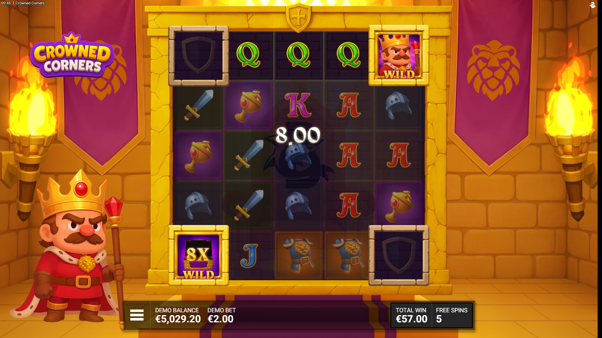 Crowned Corners free spins bonus play