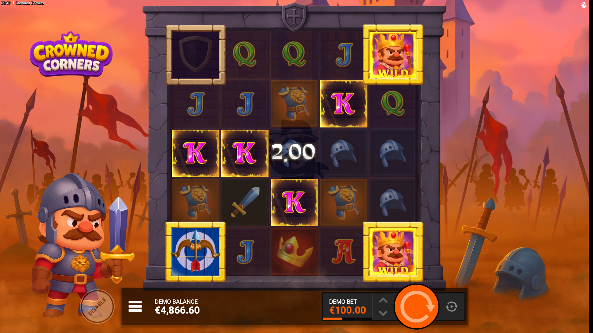 Crowned Corners special symbol reveals