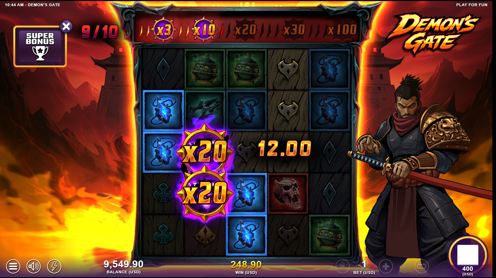 Demon's Gate Super Free Spins Gameplay