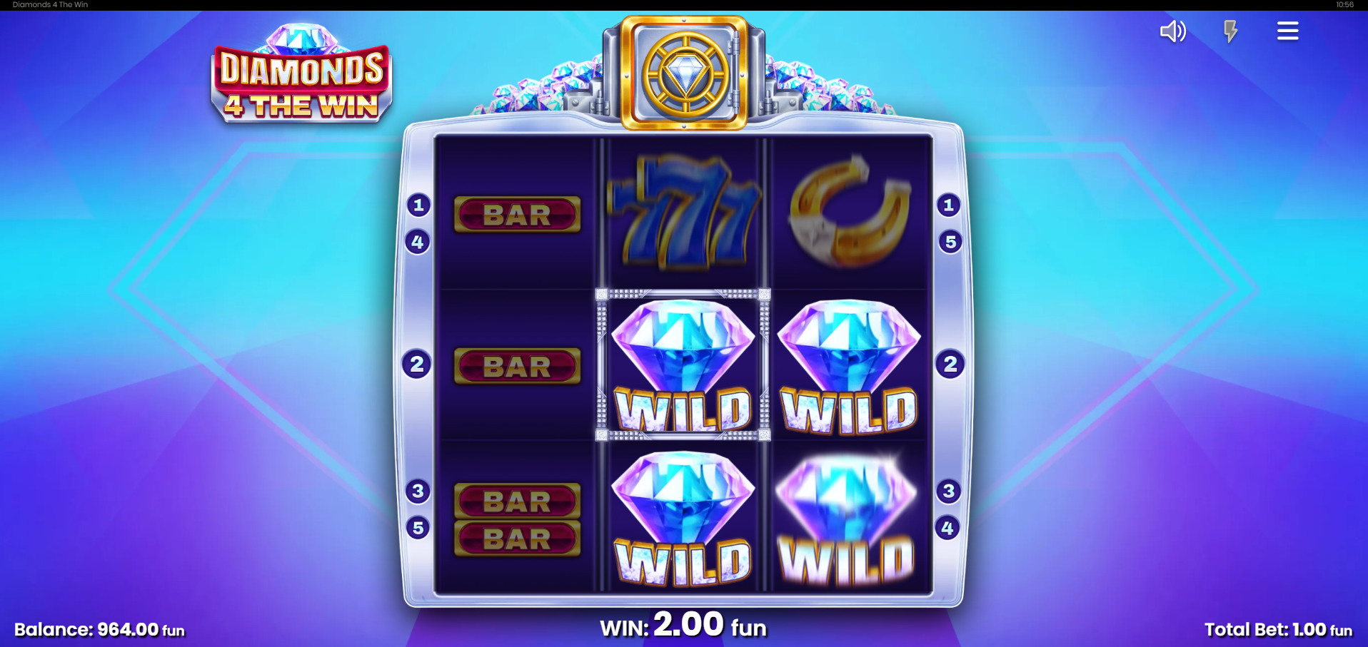 Diamonds 4 The Win Diamond Respin Feature