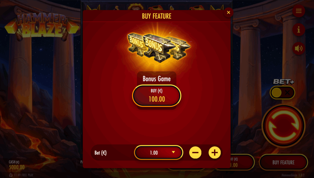 Hammerblaze Bonus Boost & Bonus Buy