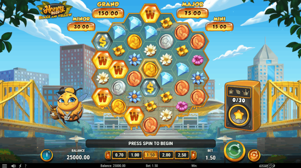 Honey Rush Black and Yellow Base Game & Features