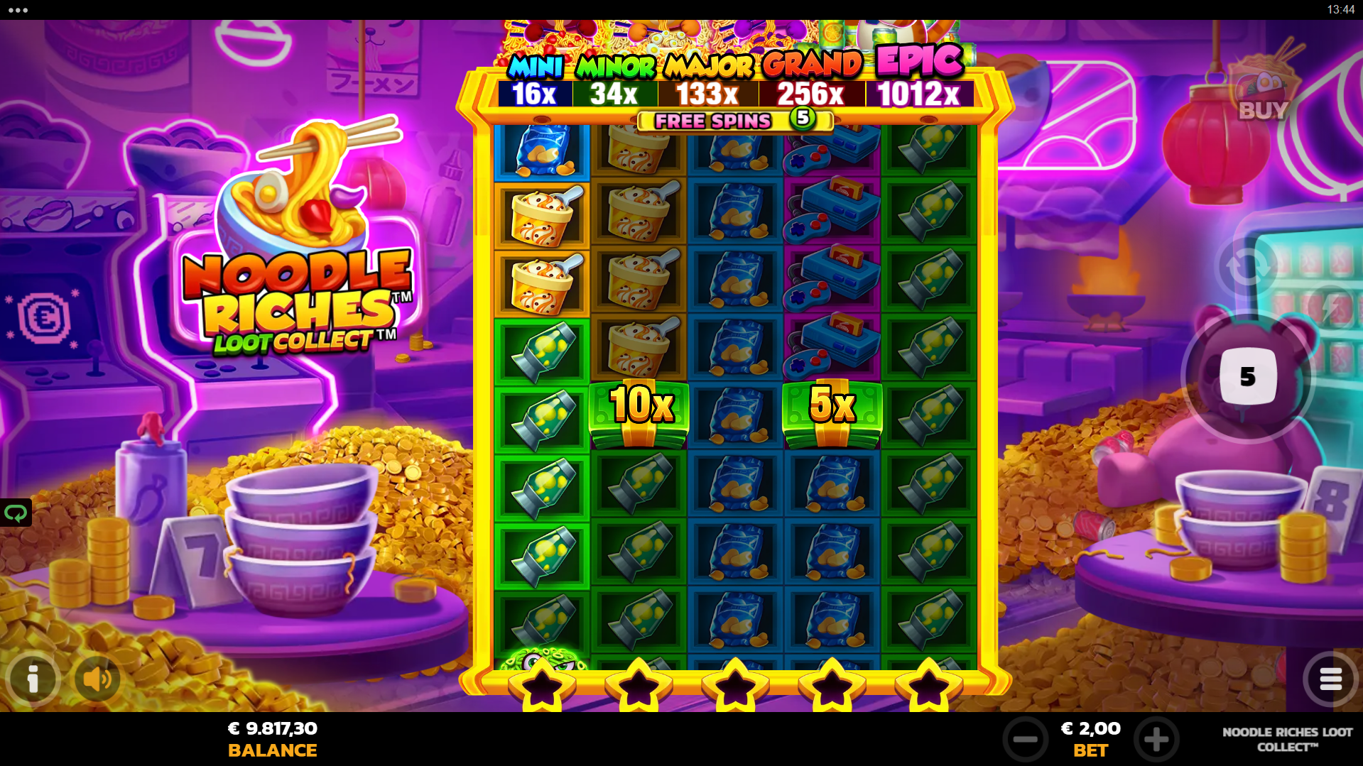 Noodle Riches Loot Collect combined pots feature