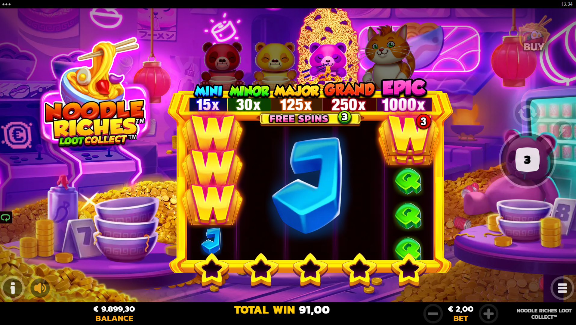 Noodle Riches Loot Collect jumbo feature