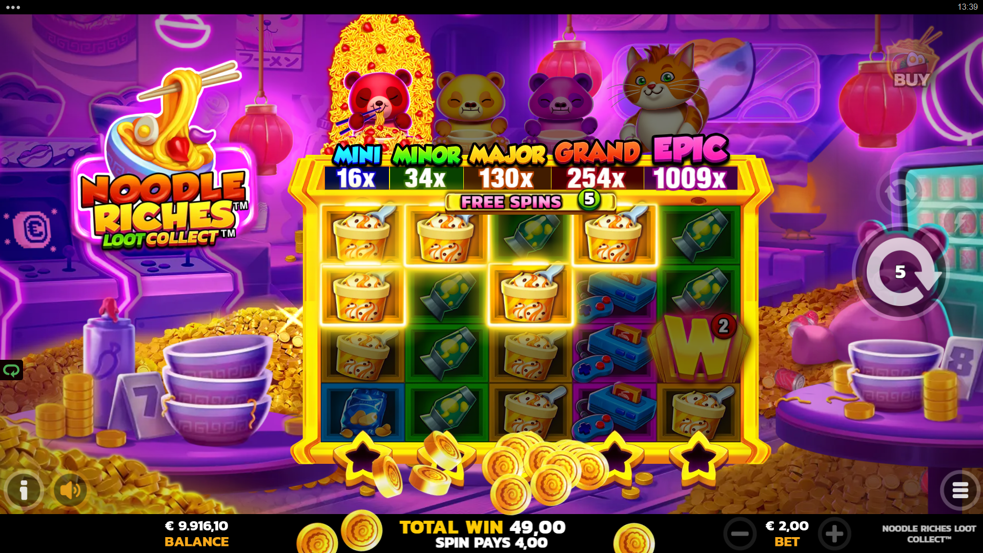 Noodle Riches Loot Collect no lows feature