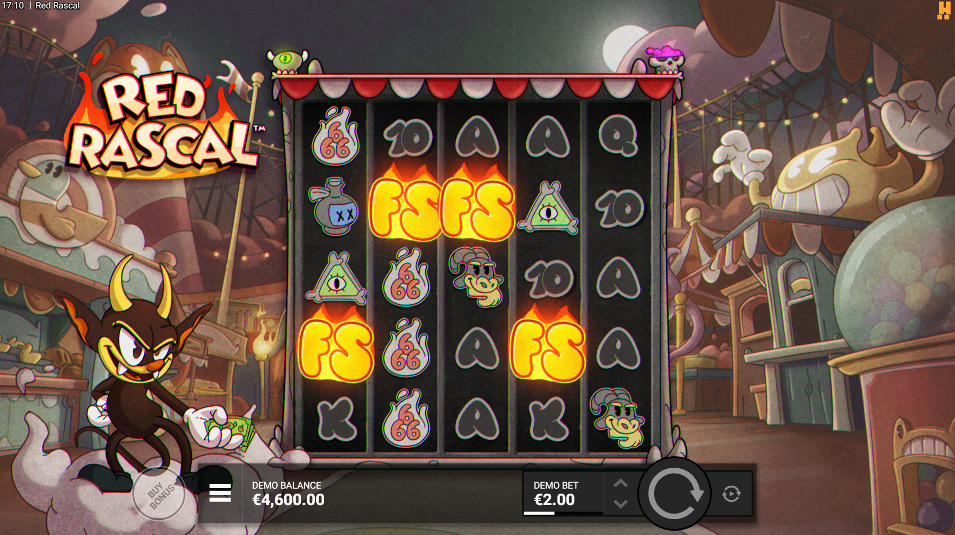 Red Rascal After Dark 4 Scatter Bonus Feature