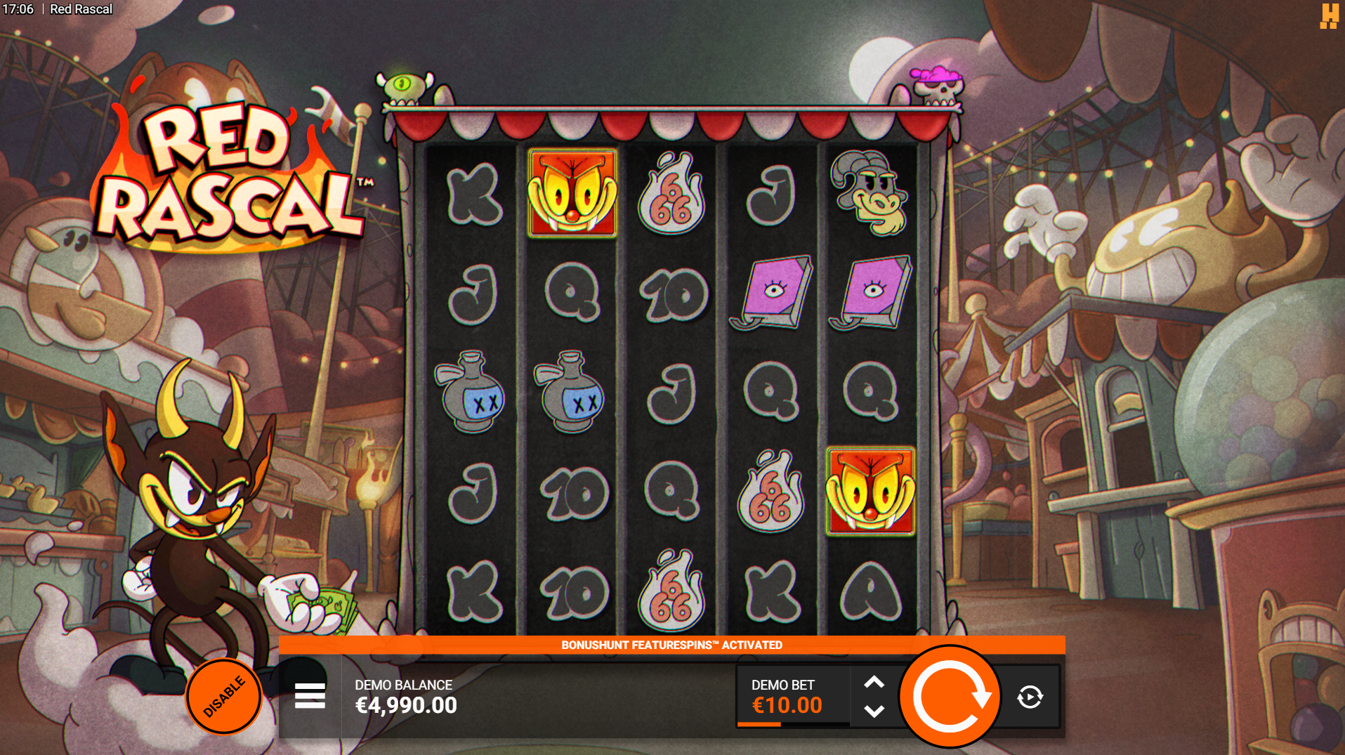 Red Rascal Bonushunt Feature Spins