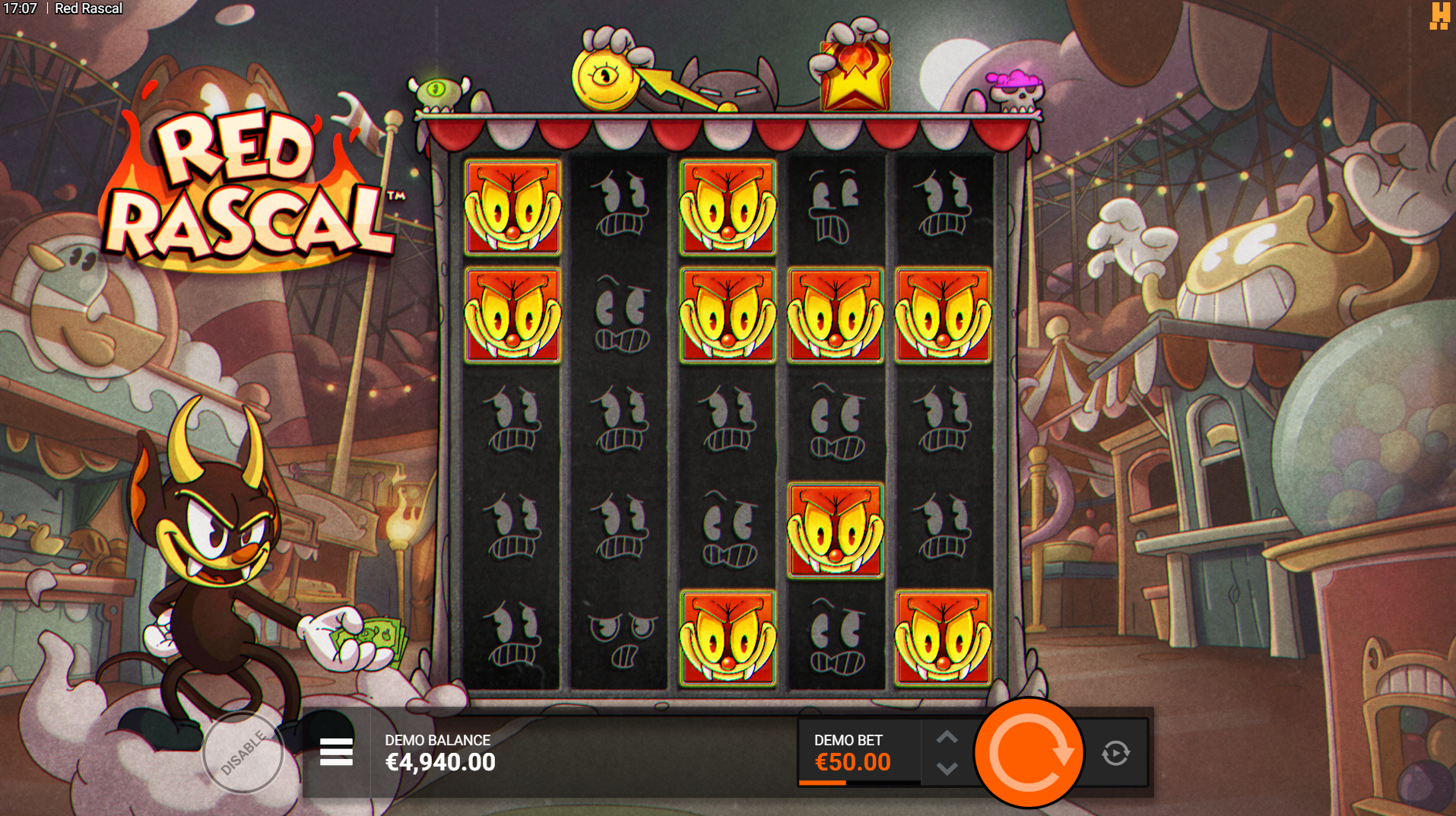 Red Rascal Fiery Feature Spins