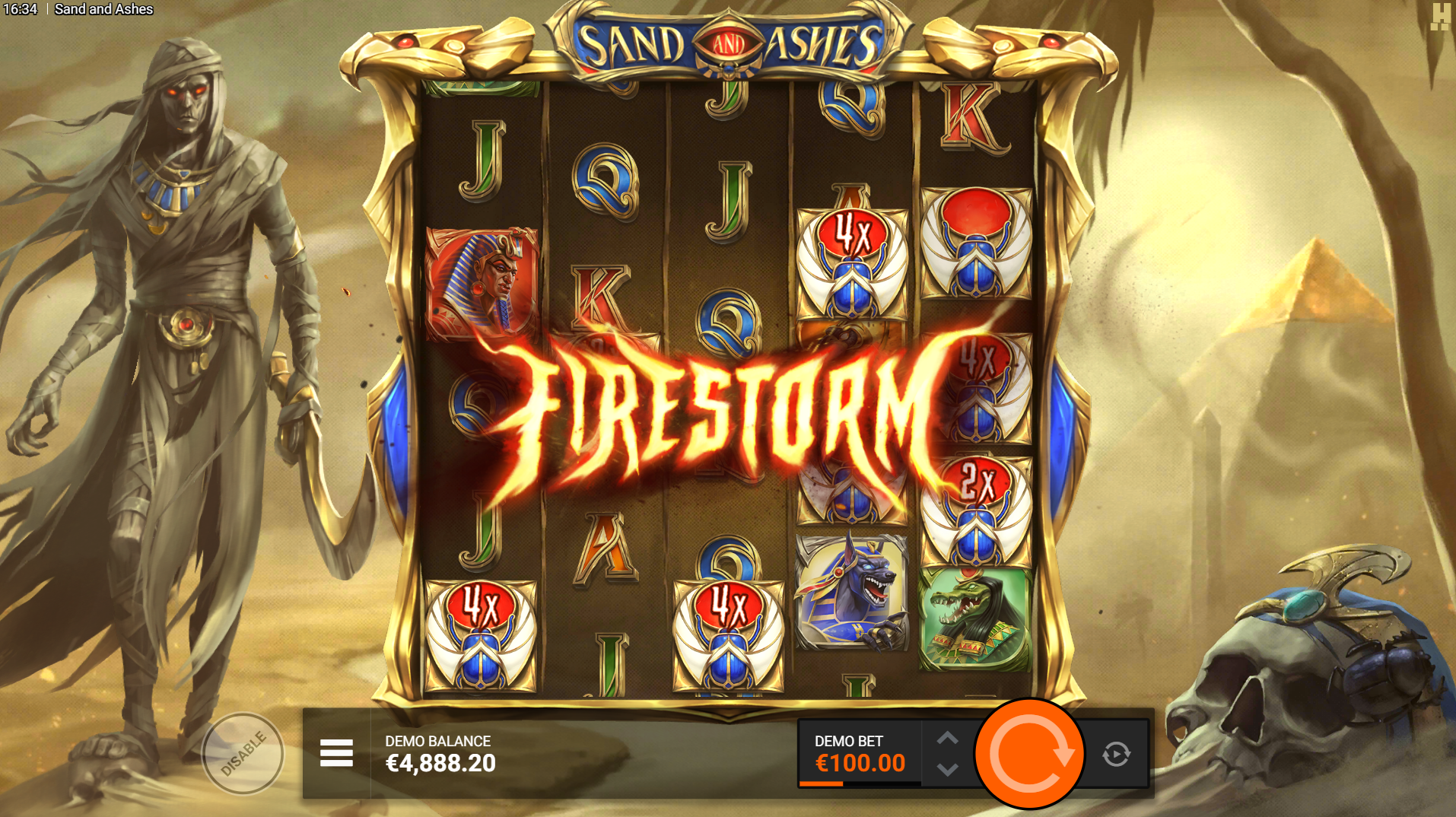 Sand and Ashes Pharaoh Phrenzy FeatureSpins bonus buy feature