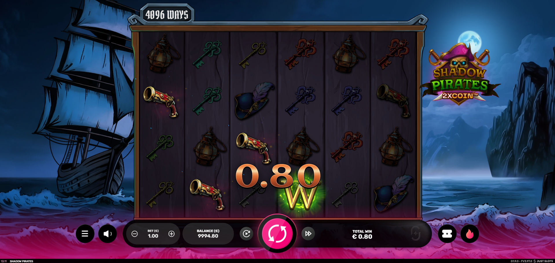 Shadow Pirates 4096 Ways to Win paytable screenshot