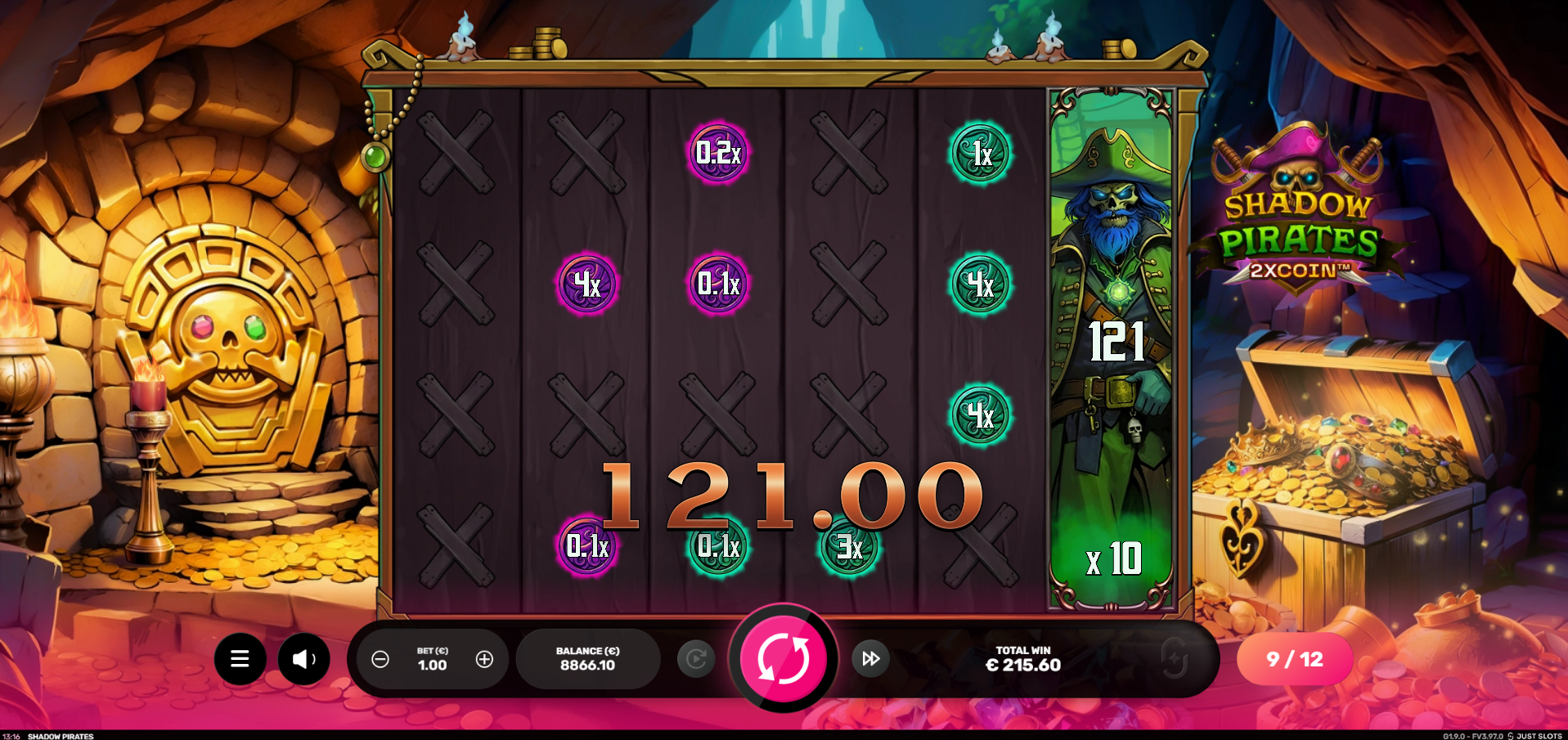 Shadow Pirates Free Spins Bonus Play screenshot