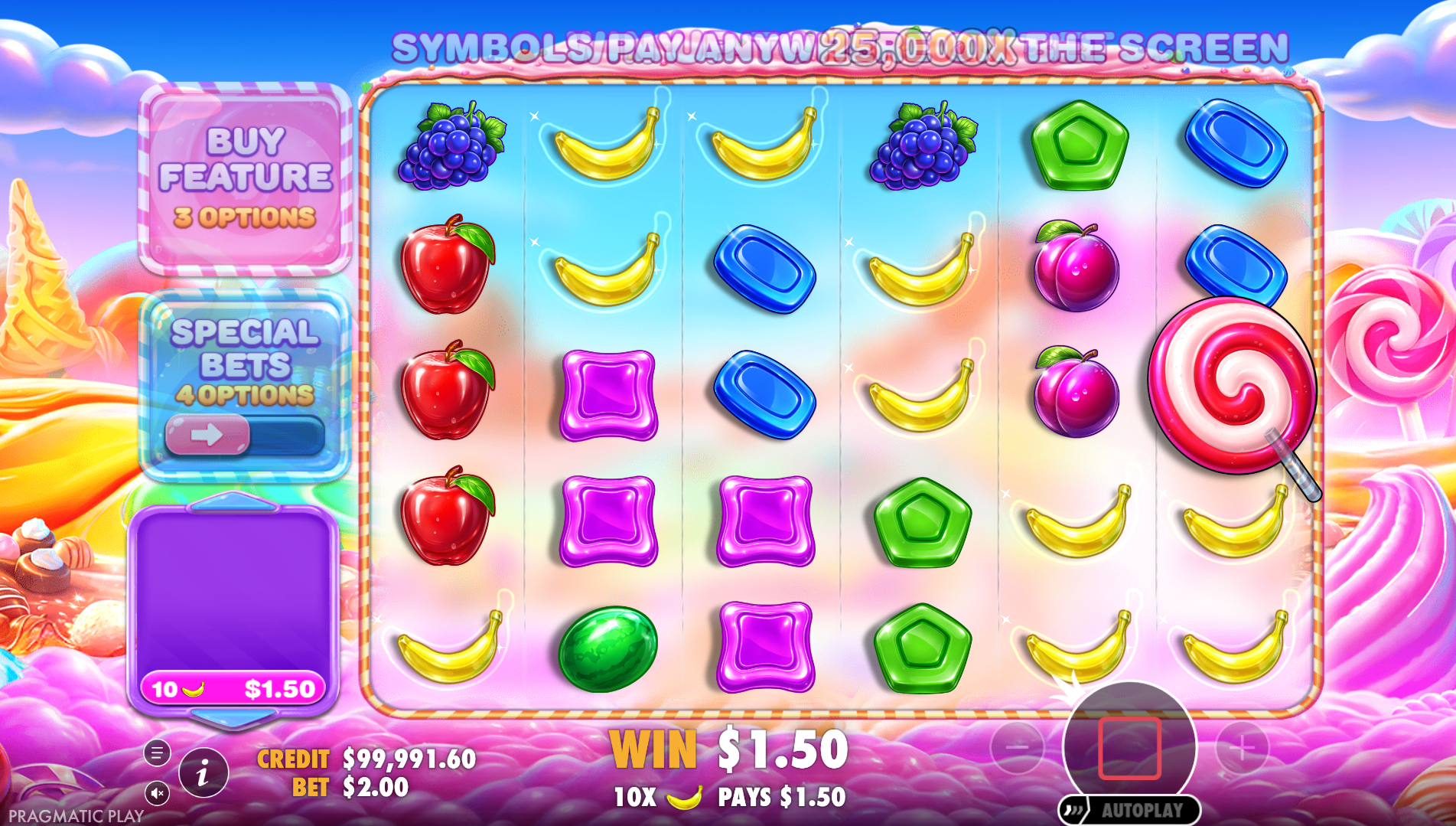 Land Scatters of 8 or More Matching Symbols to Win