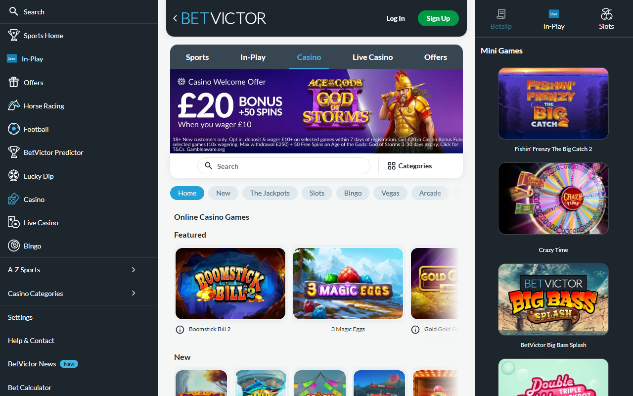 Betvictor slots screenshot