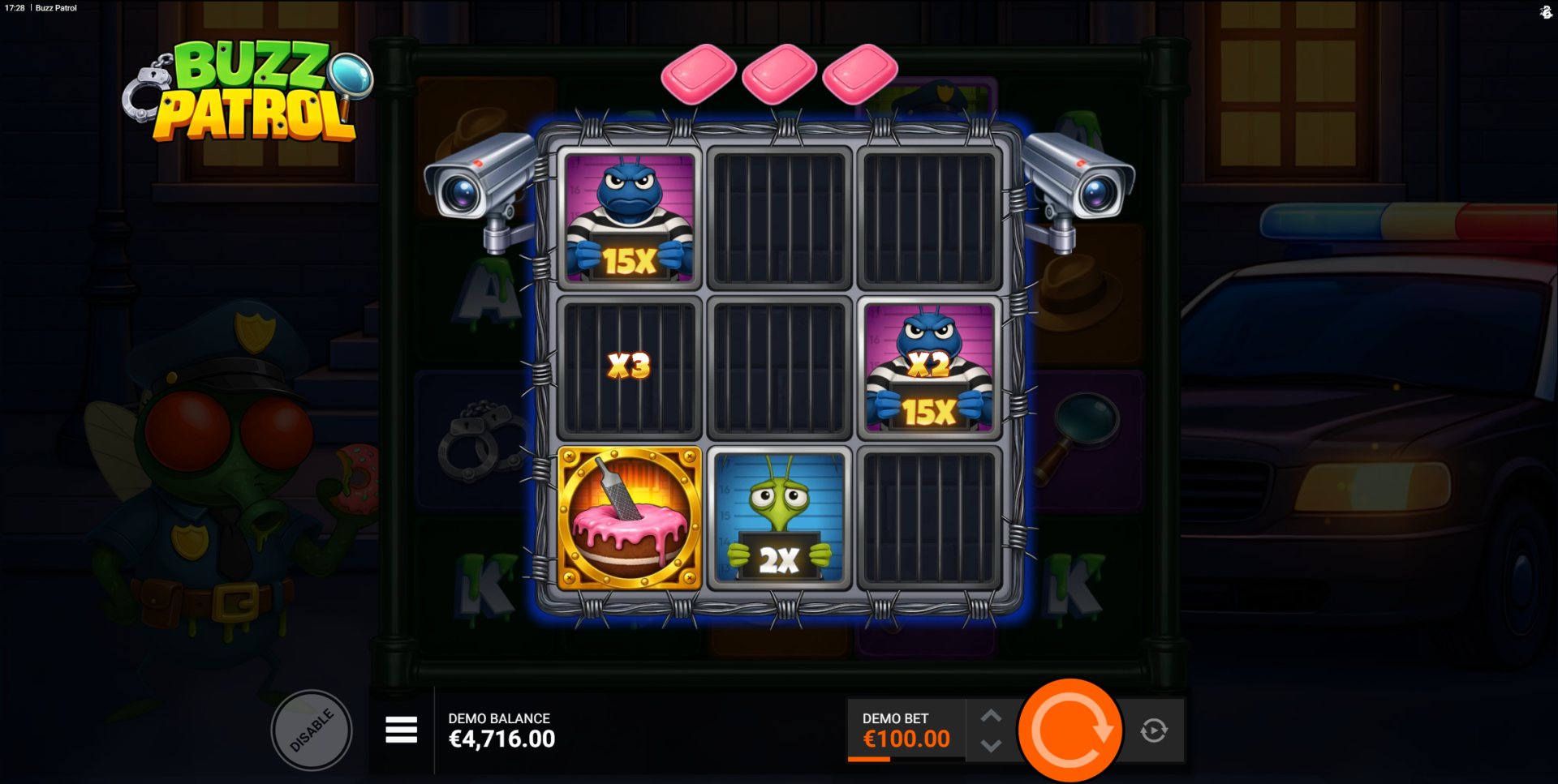 Buzz Patrol Instant Justice Feature Spins bonus buy mode