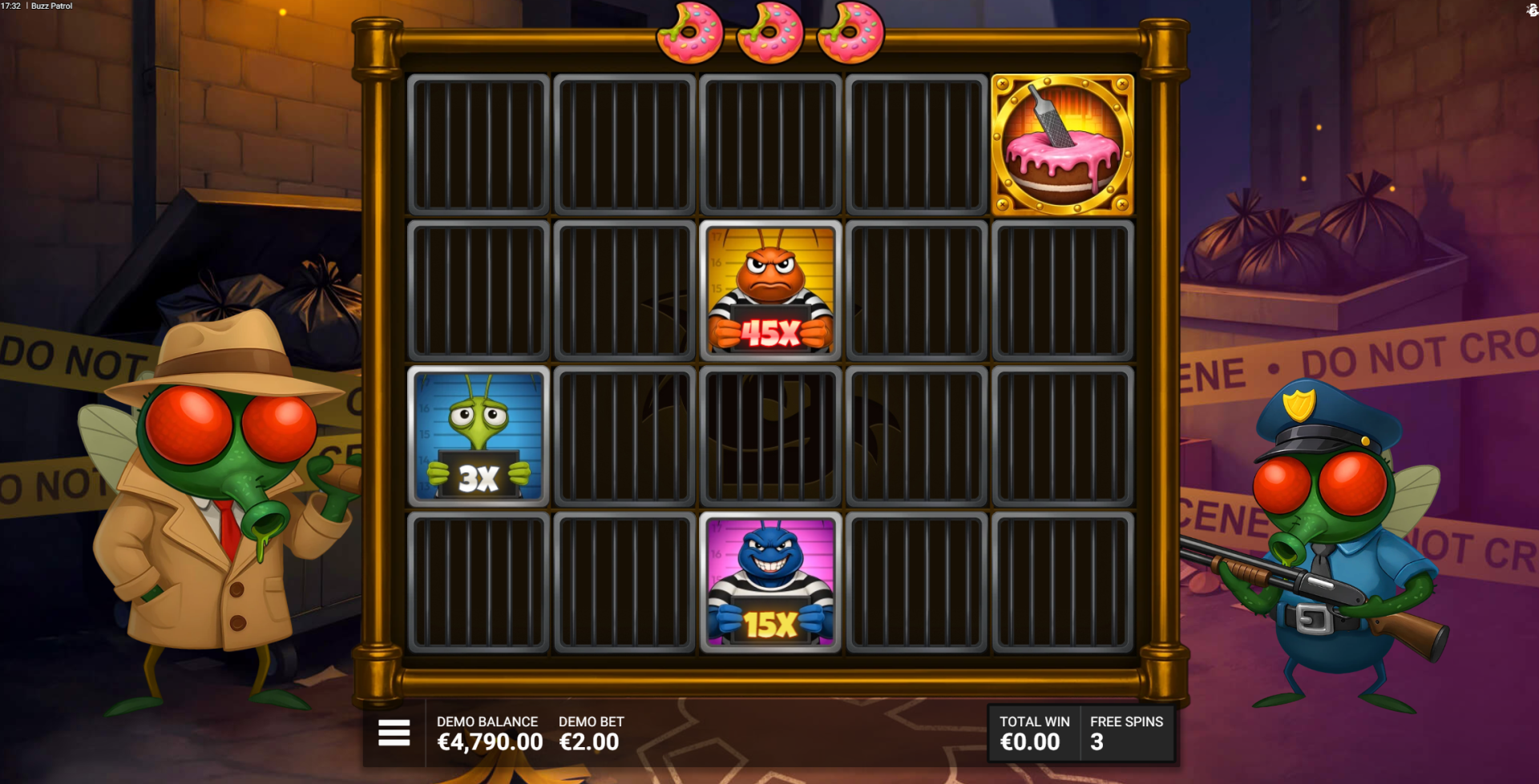 Buzz Patrol Patrol Duty bonus Hold and Win game