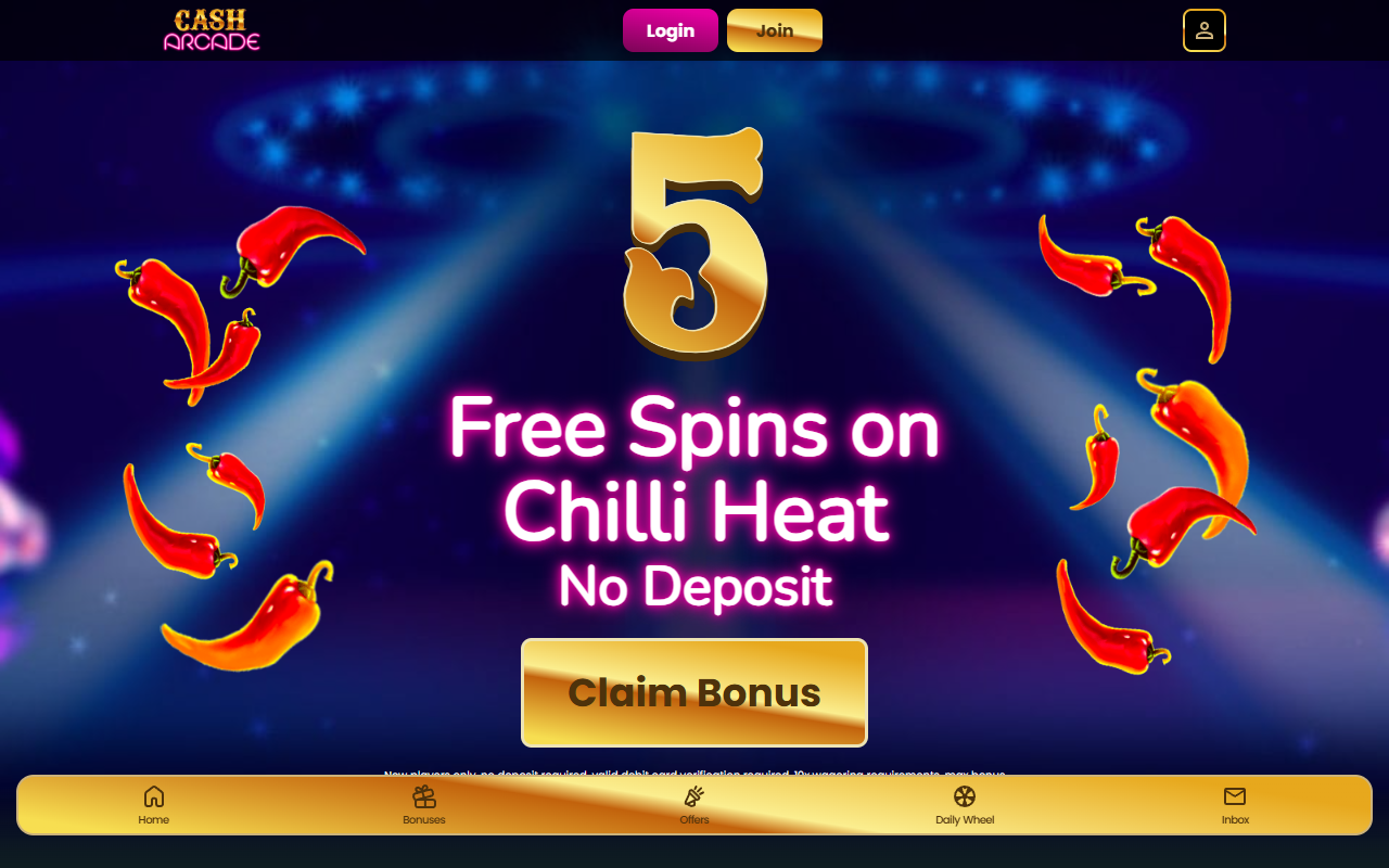 Cash Arcade homepage screenshot