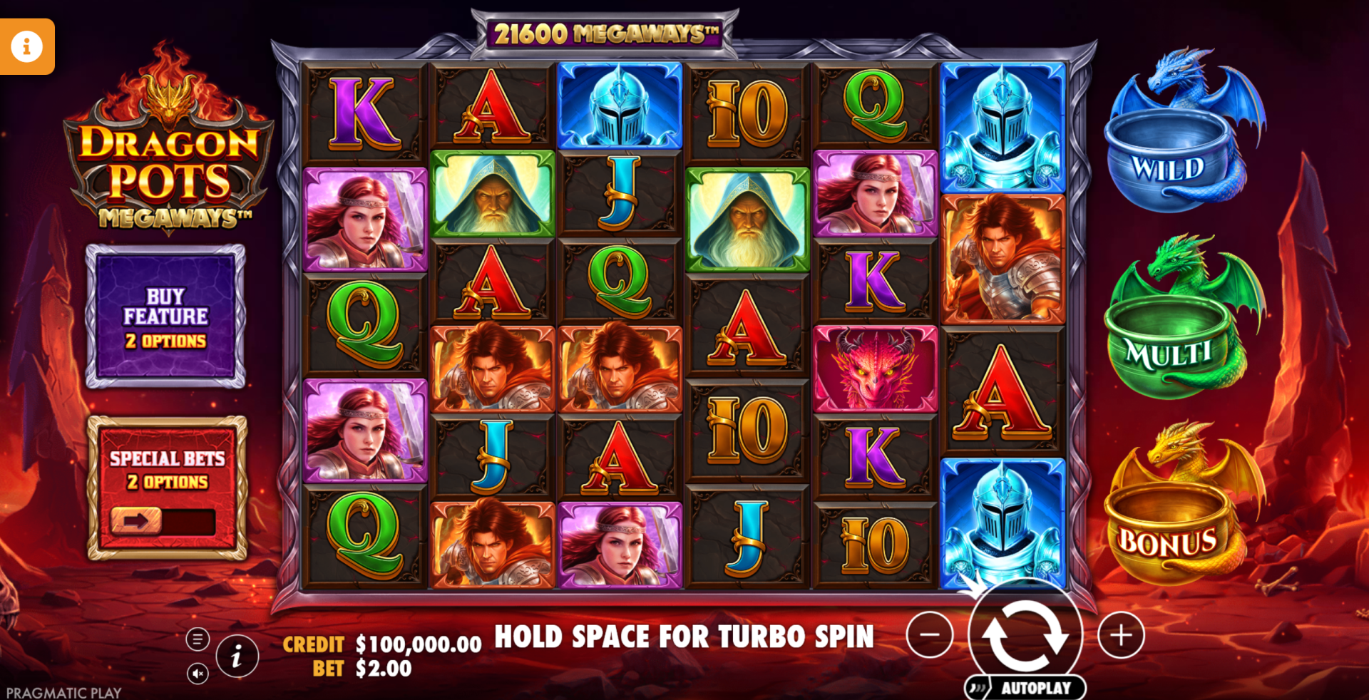 Dragon Pots Megaways base game screenshot