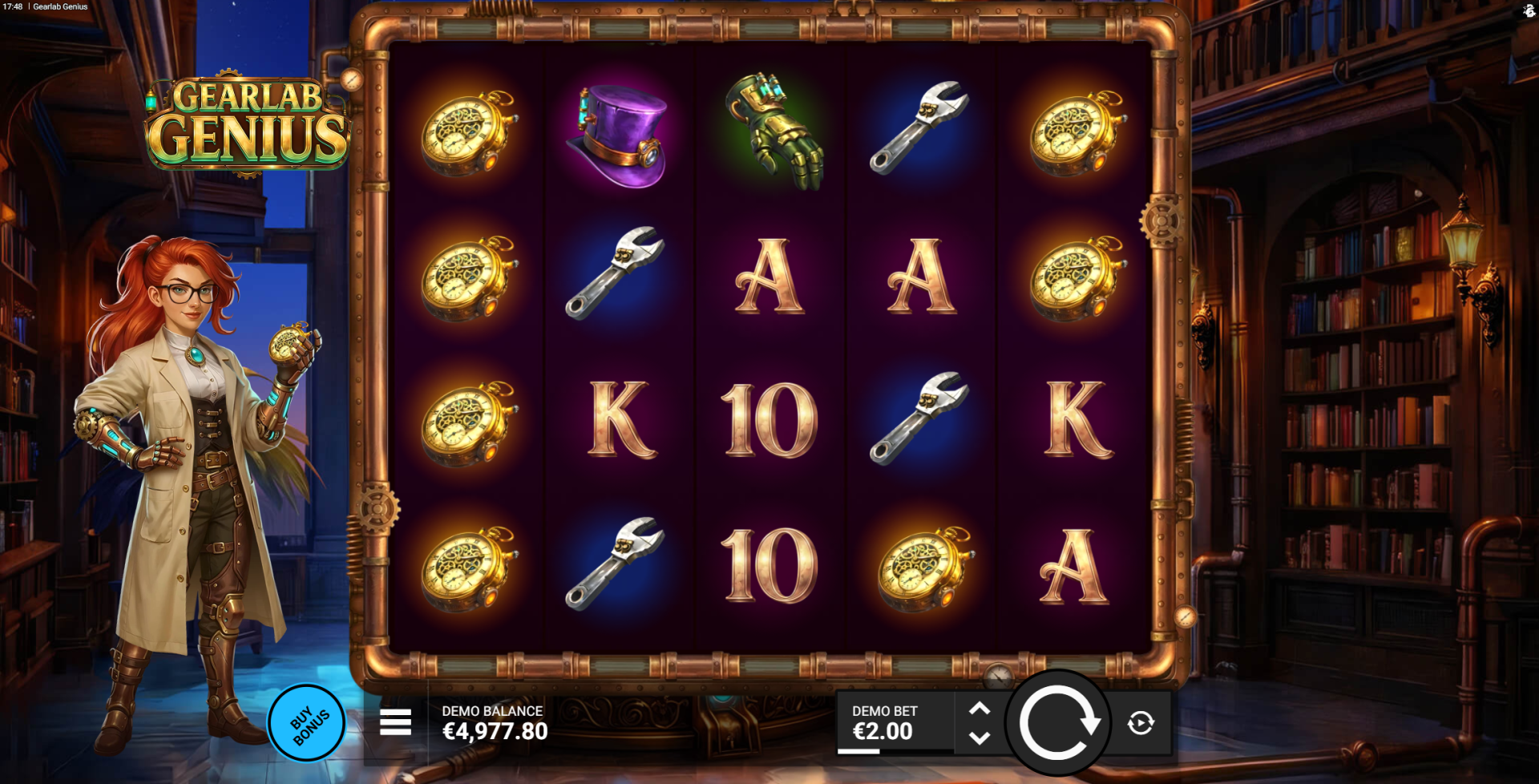 Gearlab Genius base game - 5x4 steampunk slot reels