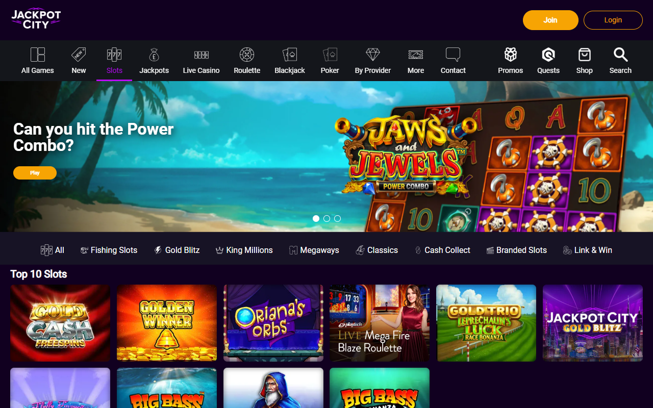Jackpot City slots screenshot