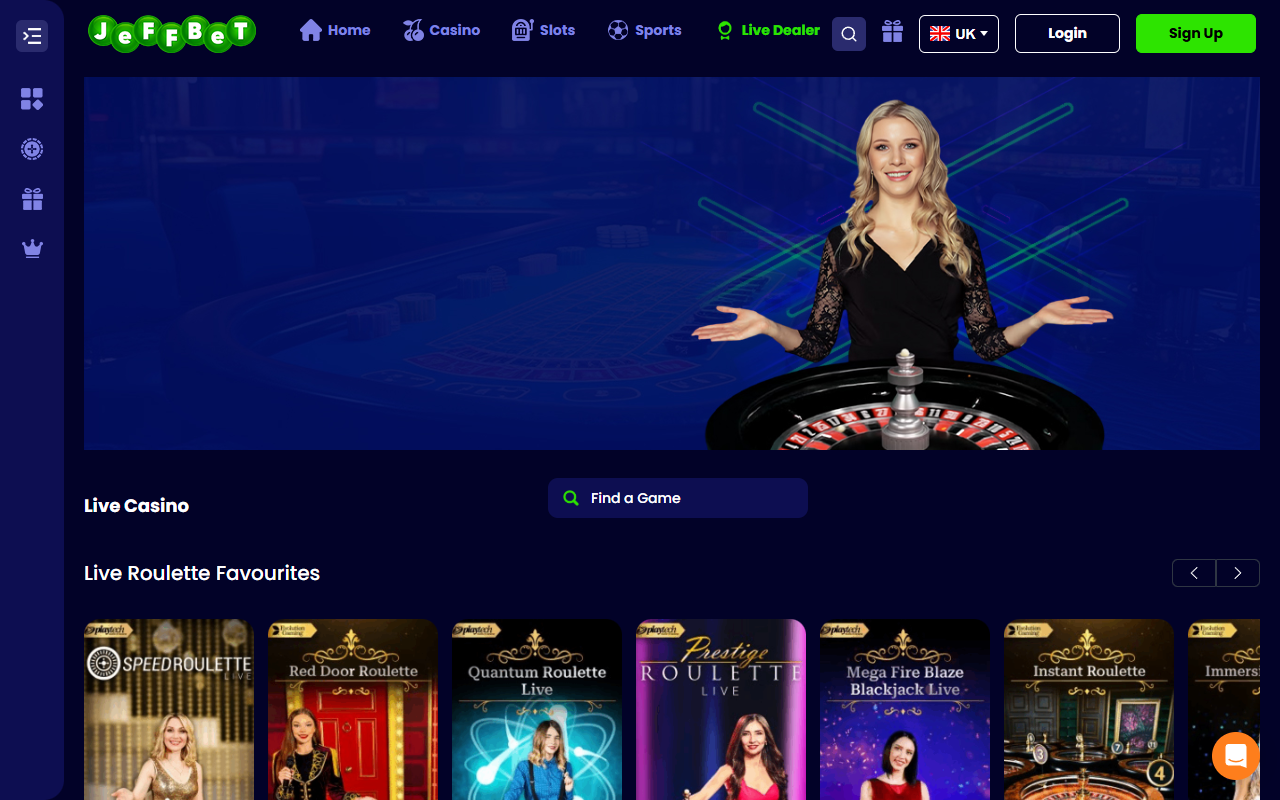Jeffbet live screenshot