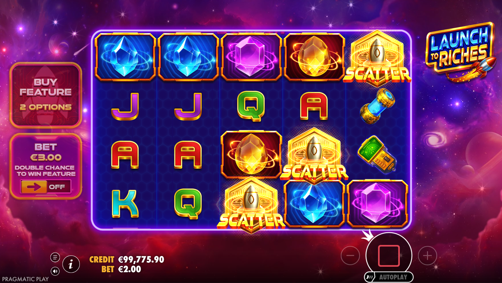Launch to Riches standard bonus game screenshot