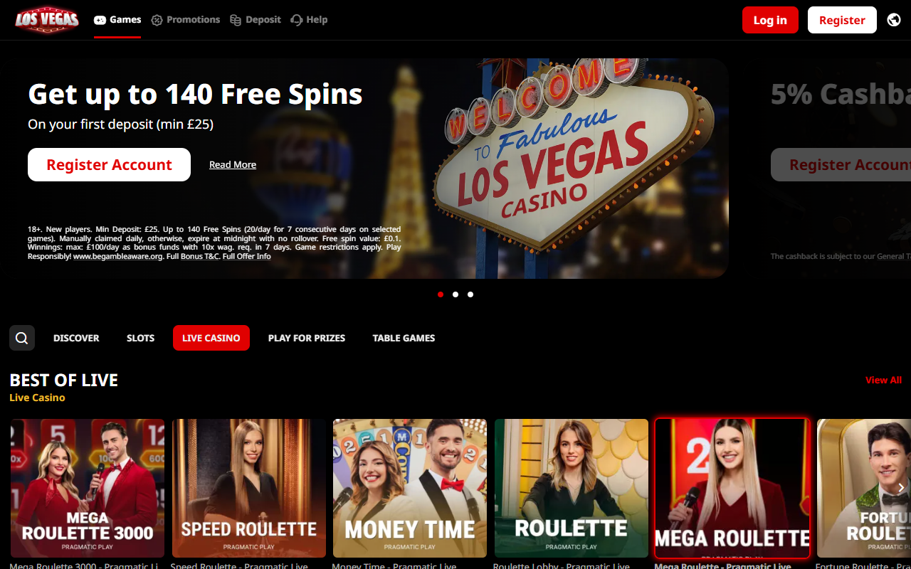 Los Vegas Casino live screenshot