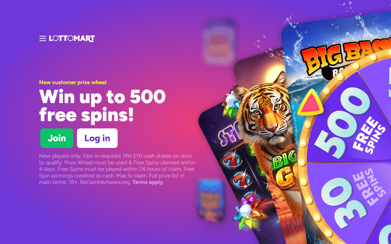 Lottomart Casino homepage screenshot