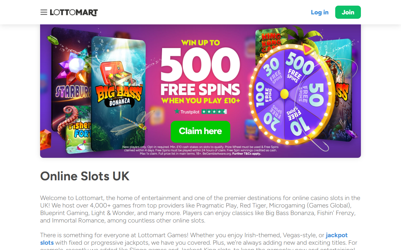 Lottomart Casino slots screenshot