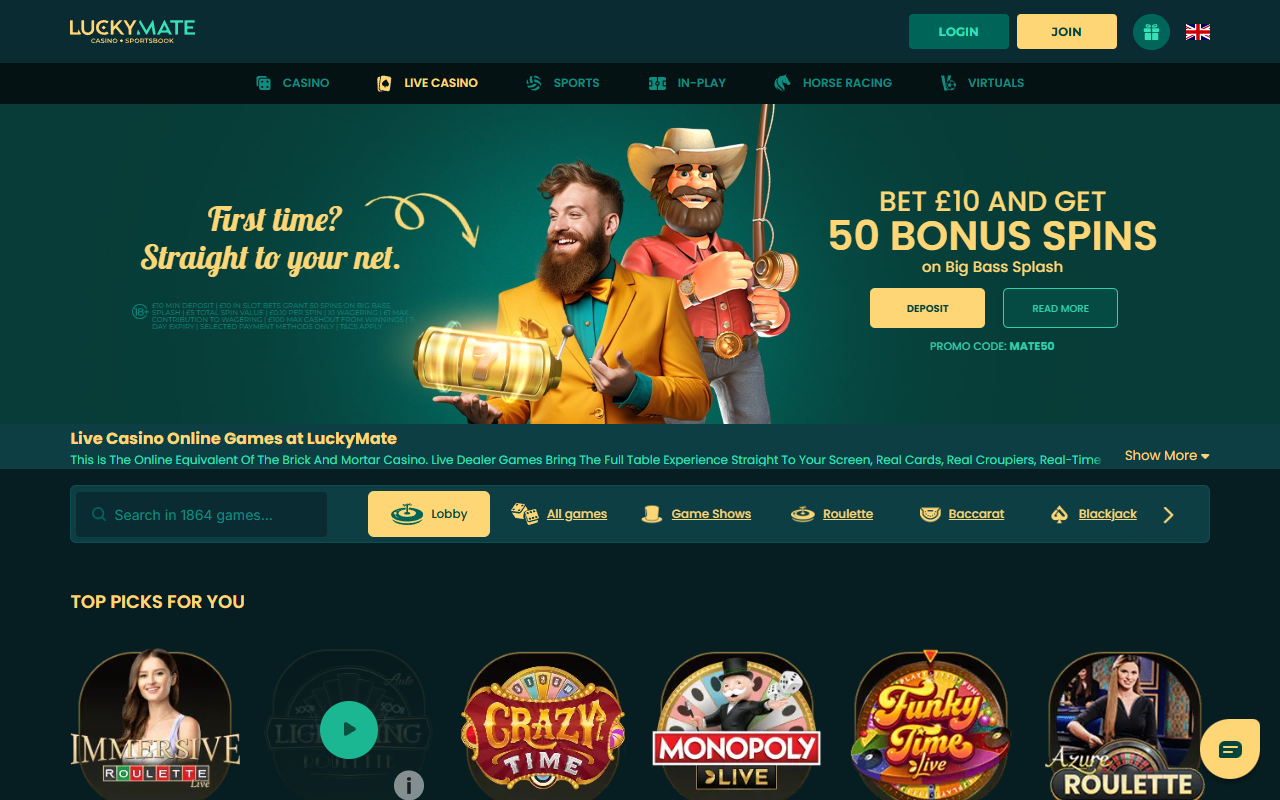 Lucky Mate Casino live screenshot