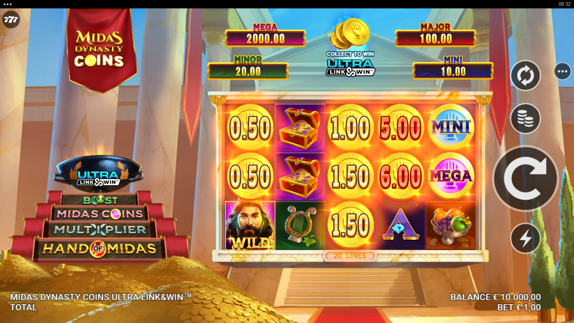 Midas Dynasty base game play screenshot