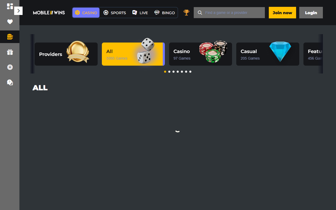 Mobile Wins slots screenshot