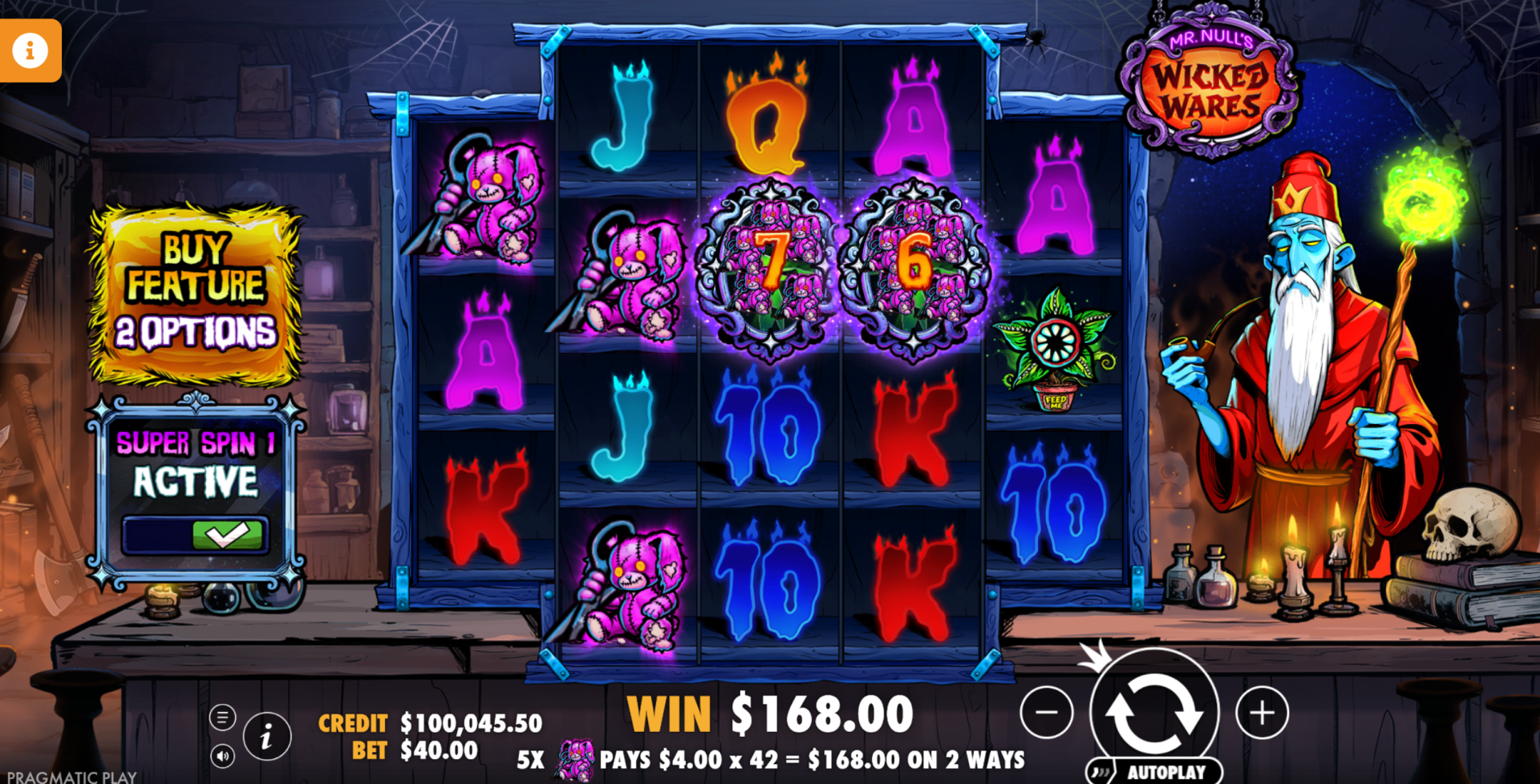 Super Free Spins feature variant 1 with expanded wild symbols