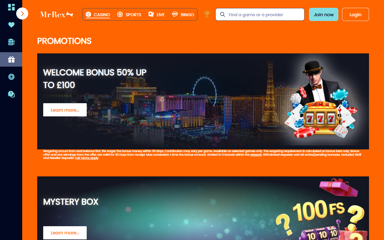 Mr Rex promotions screenshot