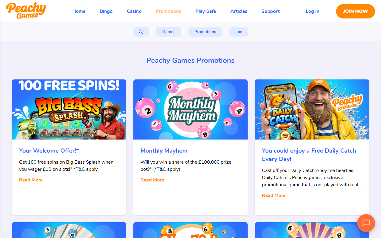 Peachy Games promotions screenshot