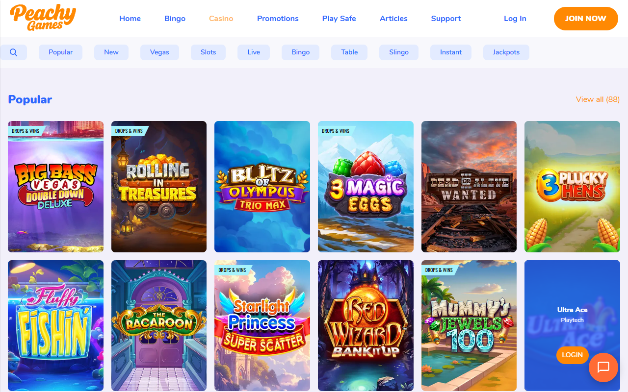 Peachy Games slots screenshot