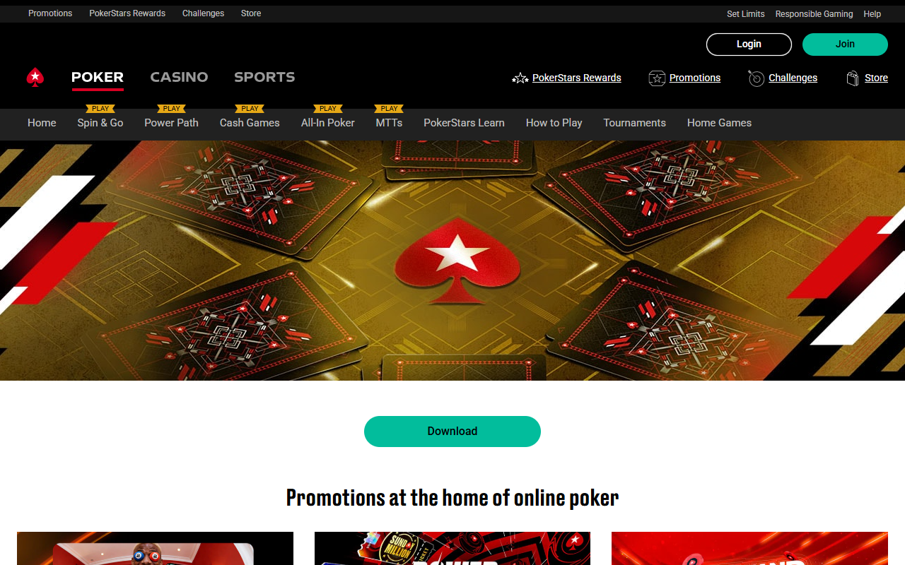 PokerStars promotions screenshot