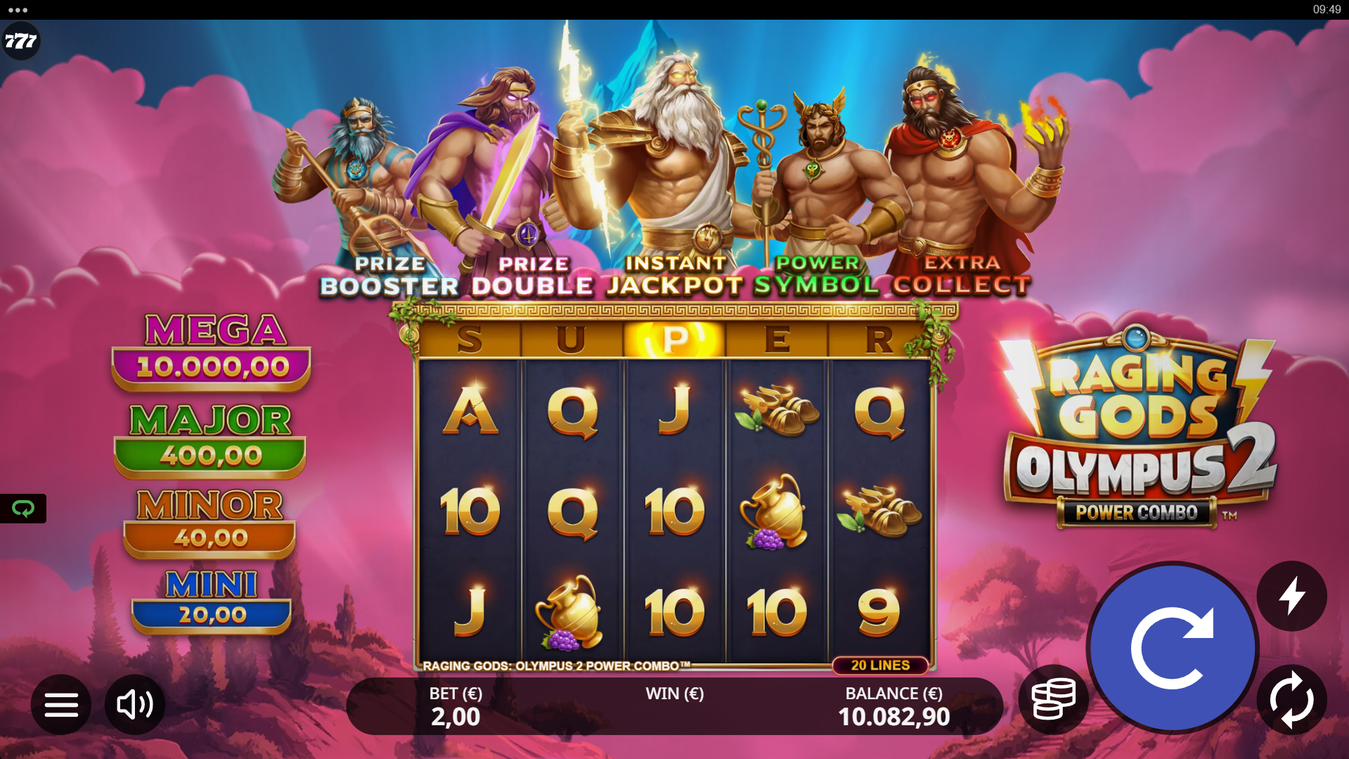 Raging Gods Olympus 2 Power Combo base game in play