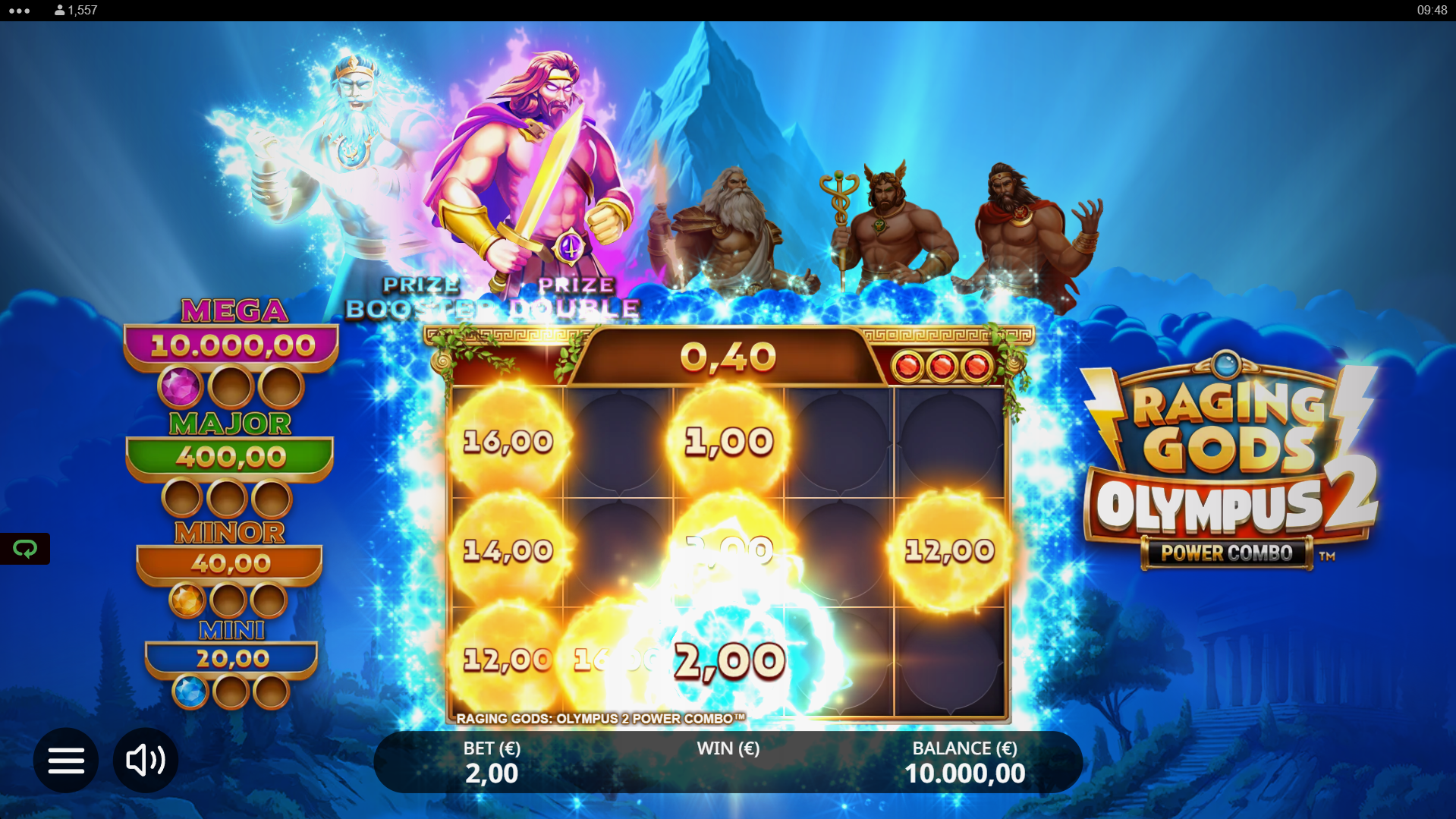 Raging Gods Olympus 2 Power Combo Free Spins Bonus screenshot