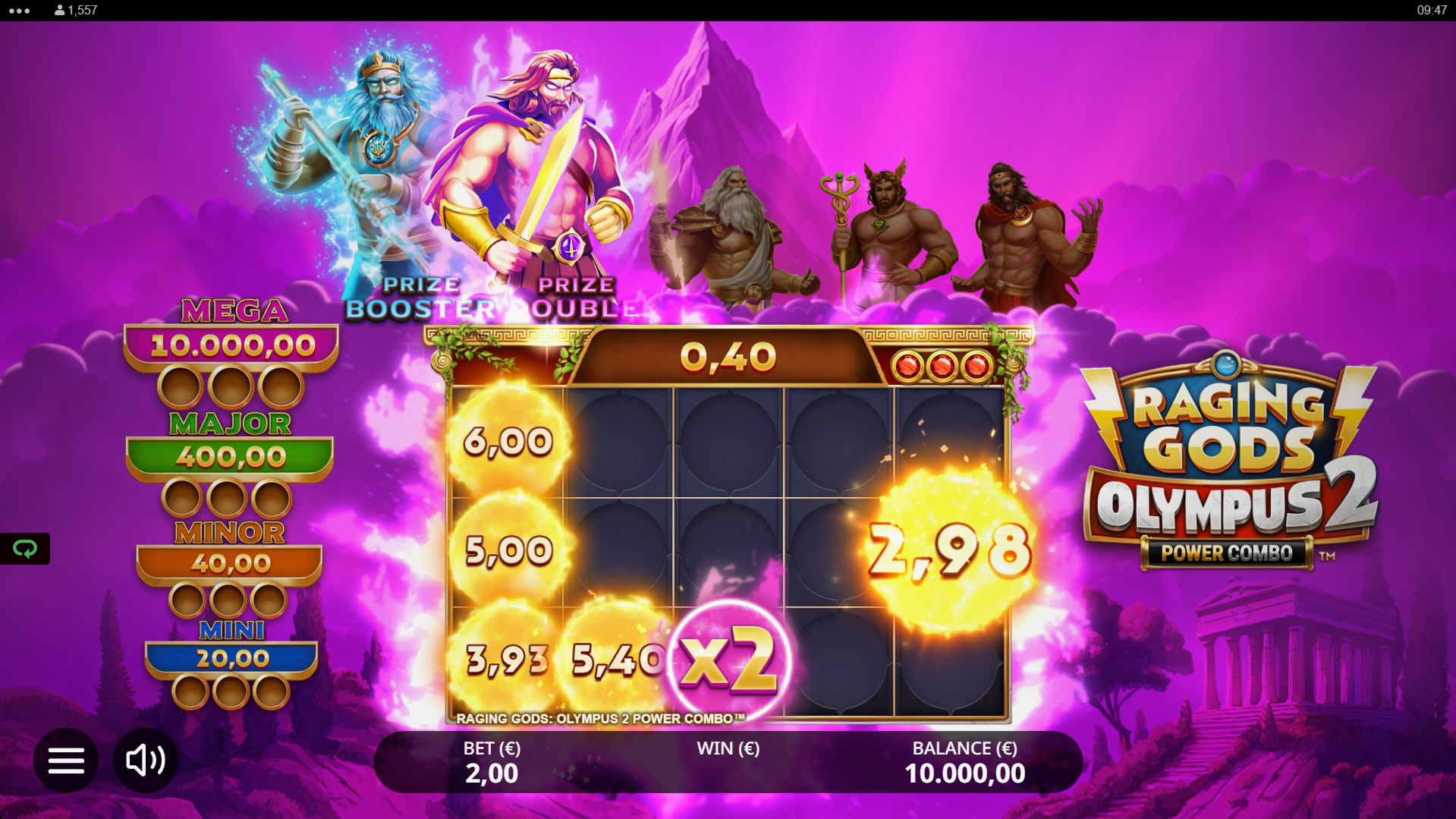 Raging Gods Olympus 2 Power Combo Free Spins in action