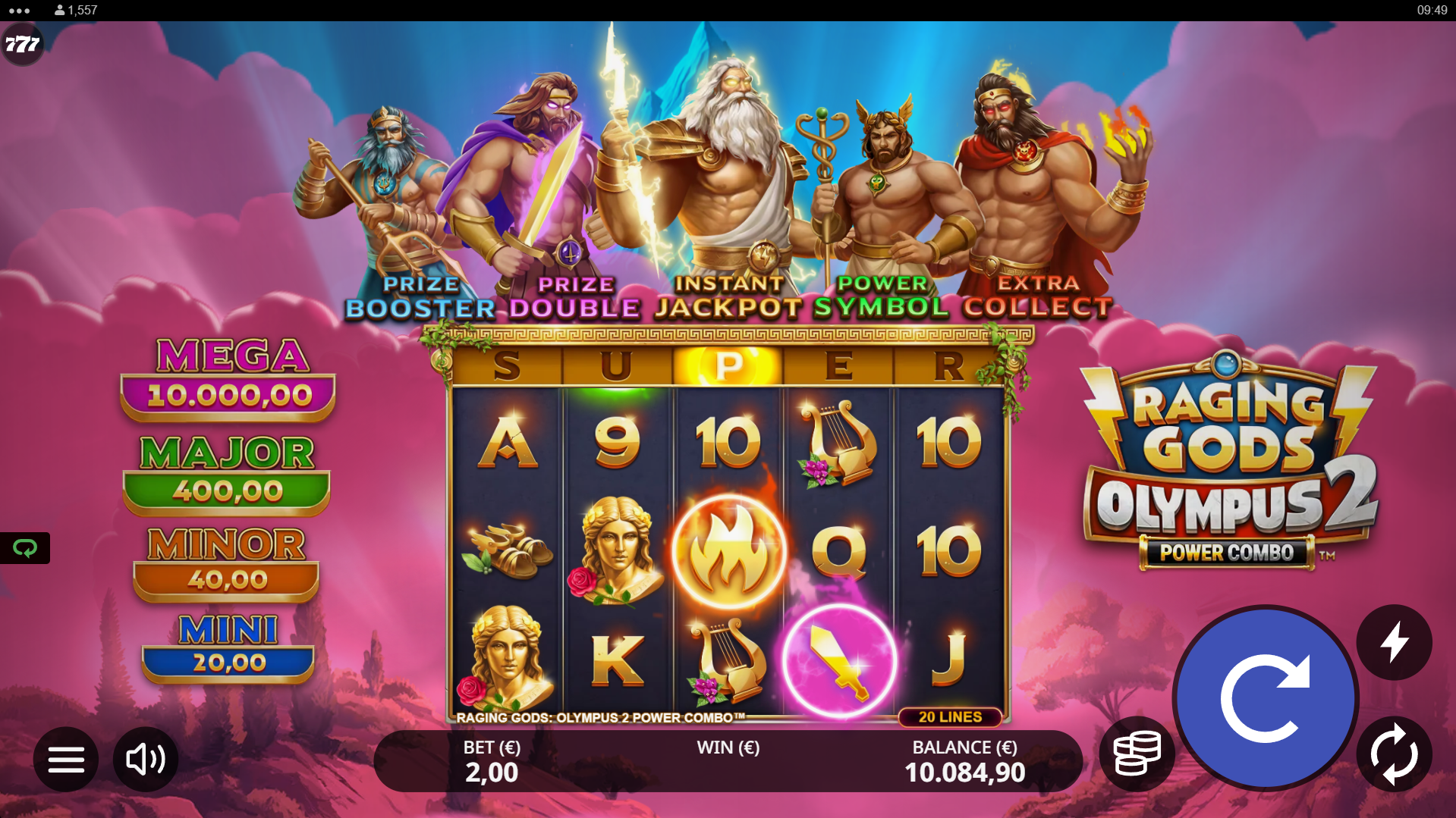 Raging Gods Olympus 2 Scatter Collect mechanic screenshot