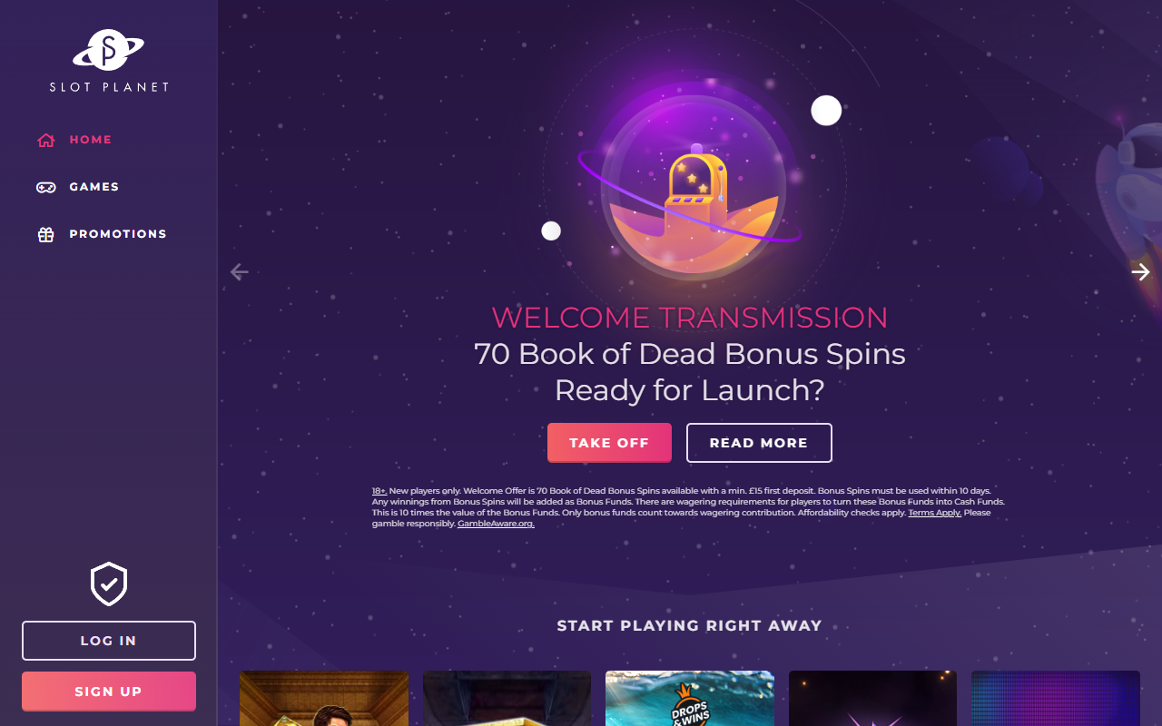 Slot Planet homepage screenshot