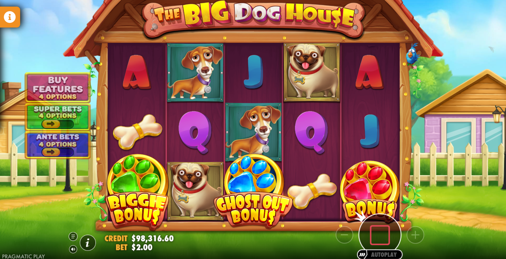 The Big Dog House Biggie Ghost Out combined free spins bonus feature