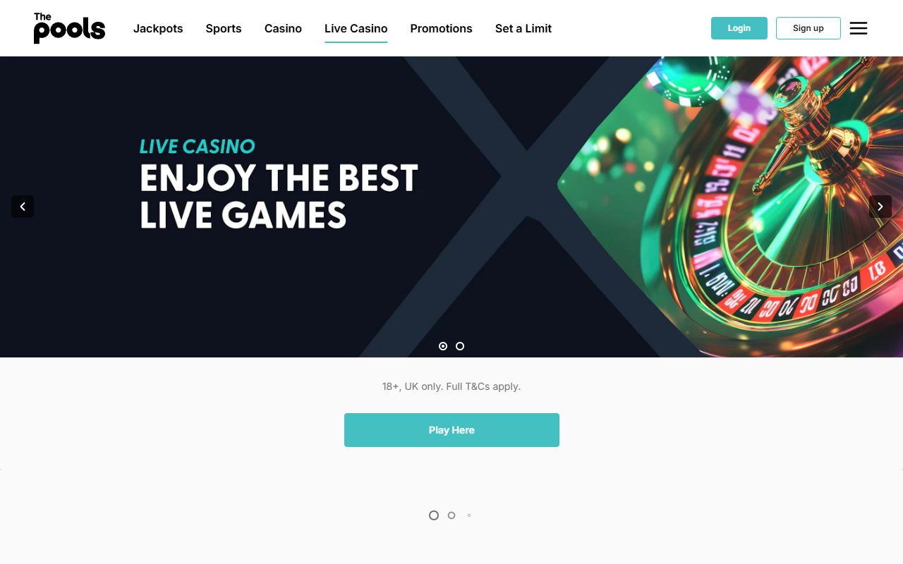 The Pools Casino live screenshot